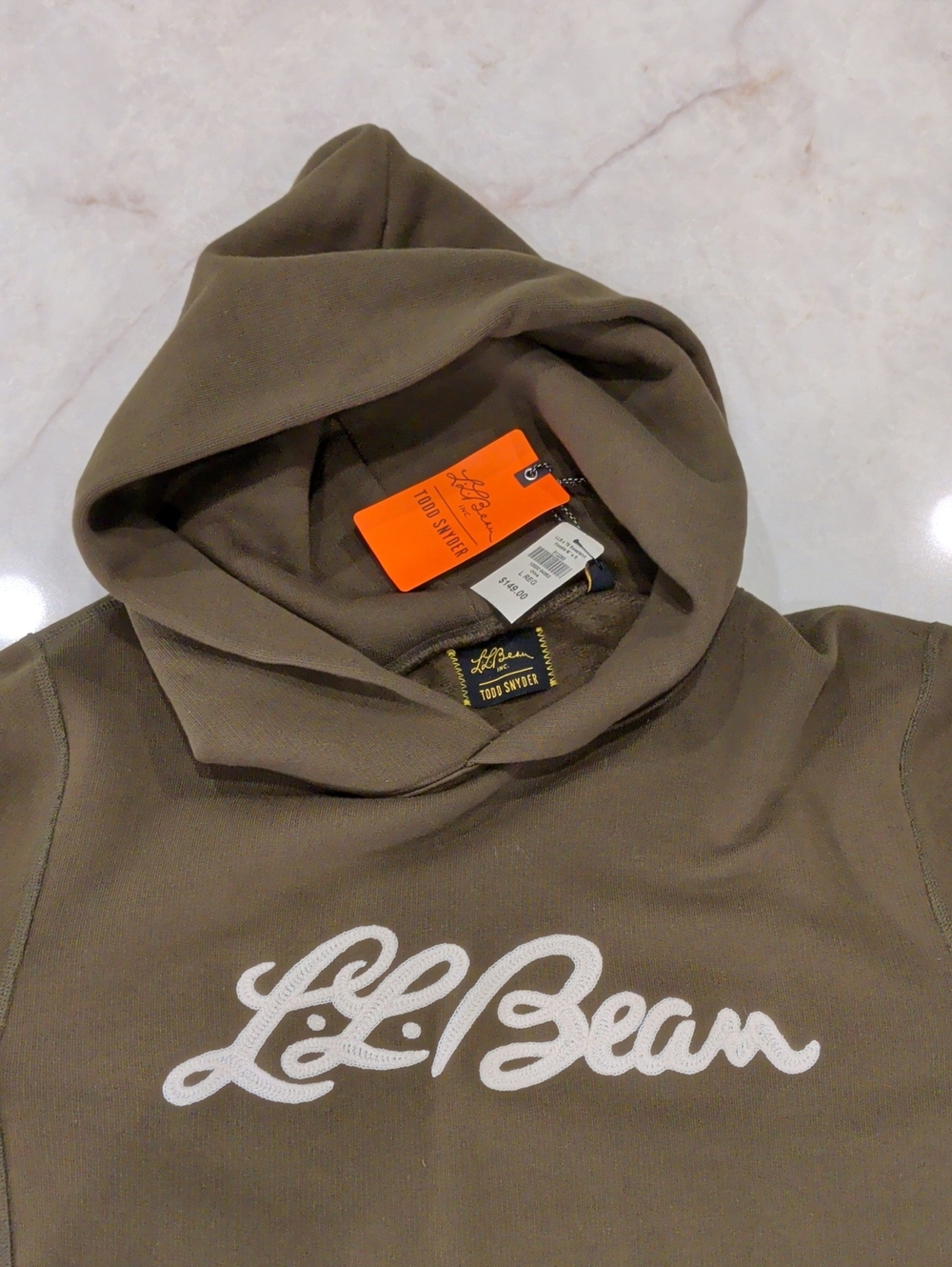 L.L. Bean X Todd Snyder Men's Crewneck Hoodie in Olive Size L New W/Tags